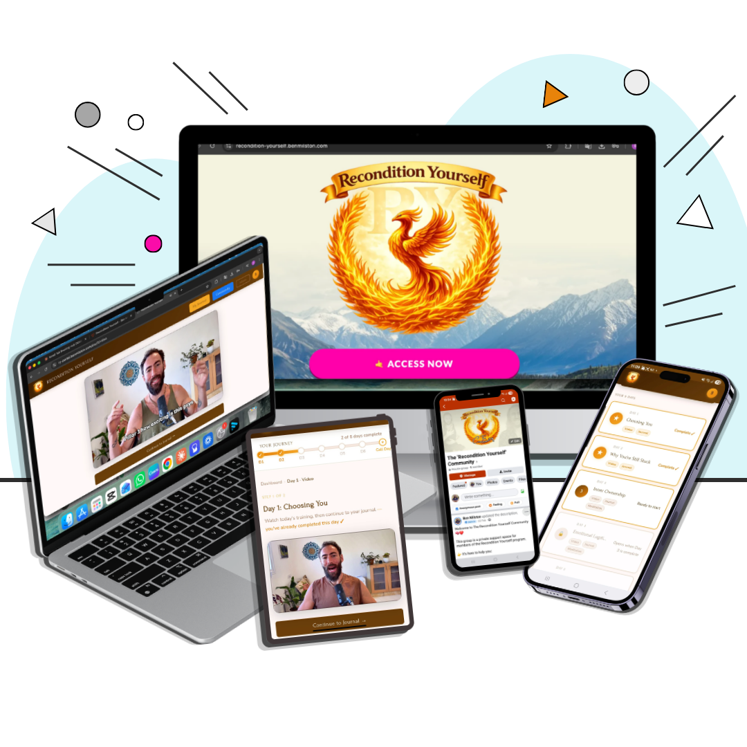 Recondition Yourself client portal across laptop, tablet and phone