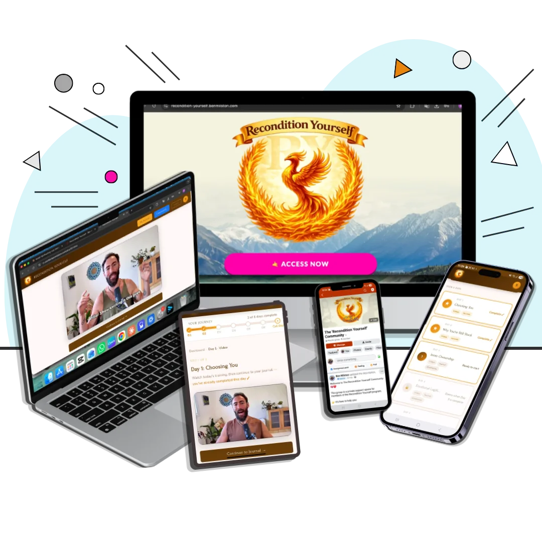 Recondition Yourself client portal across laptop, tablet and phone